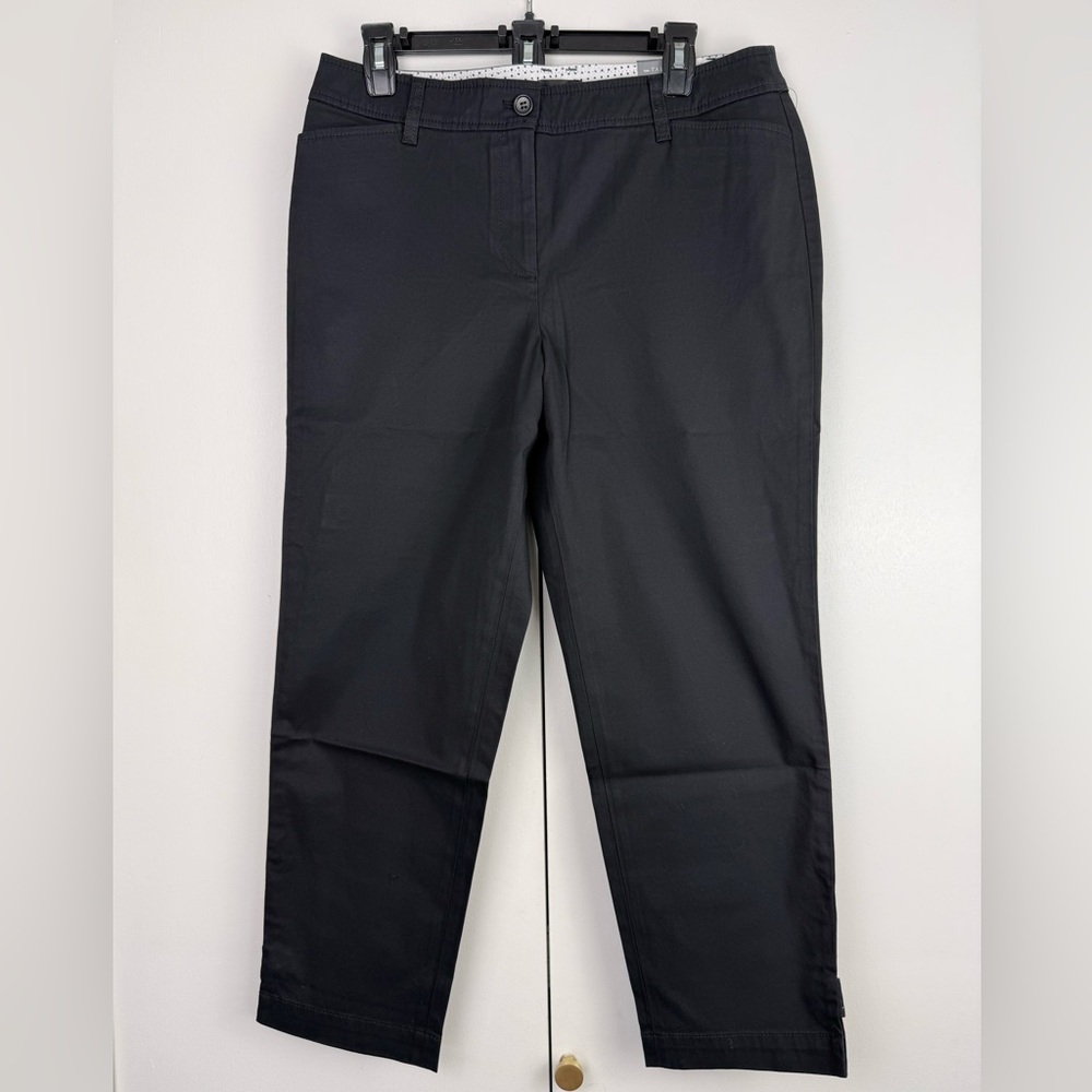 Talbots Perfect Crop Pants Navy Size 10 NWT Stretch Slim Leg Twill